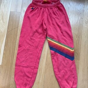 Coral Red Aviator Nation classic Joggers